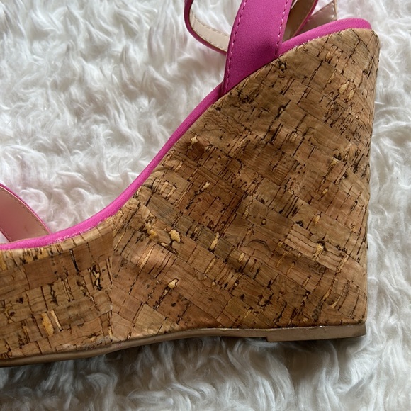 Qupid Pink Strappy Wedge Sandals - Picture 6 of 7